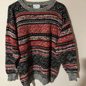 Winter Silks What Pine Company Sweater L Made In The USA Vintage 80's 90's Red